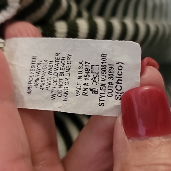 Vine & Love Green and White Striped Cardigan - Picture 5 of 7